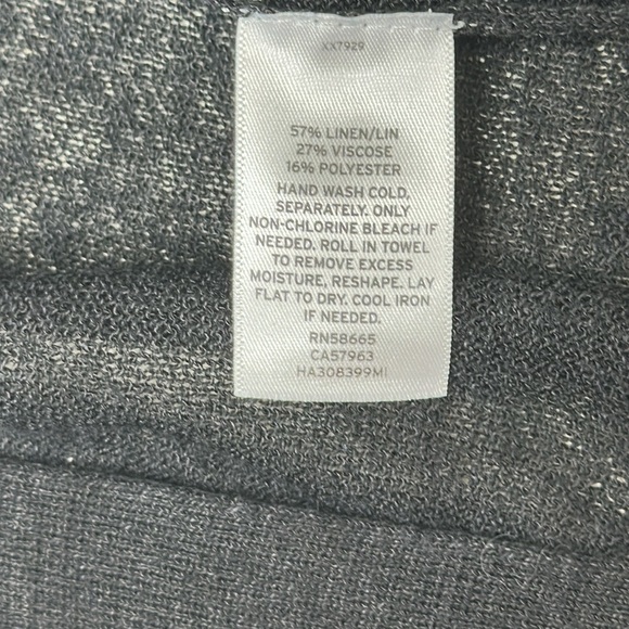 Nordstrom Halogen Linen Blend Longline Open Front Black Cardigan Size 1/XS - Picture 10 of 13